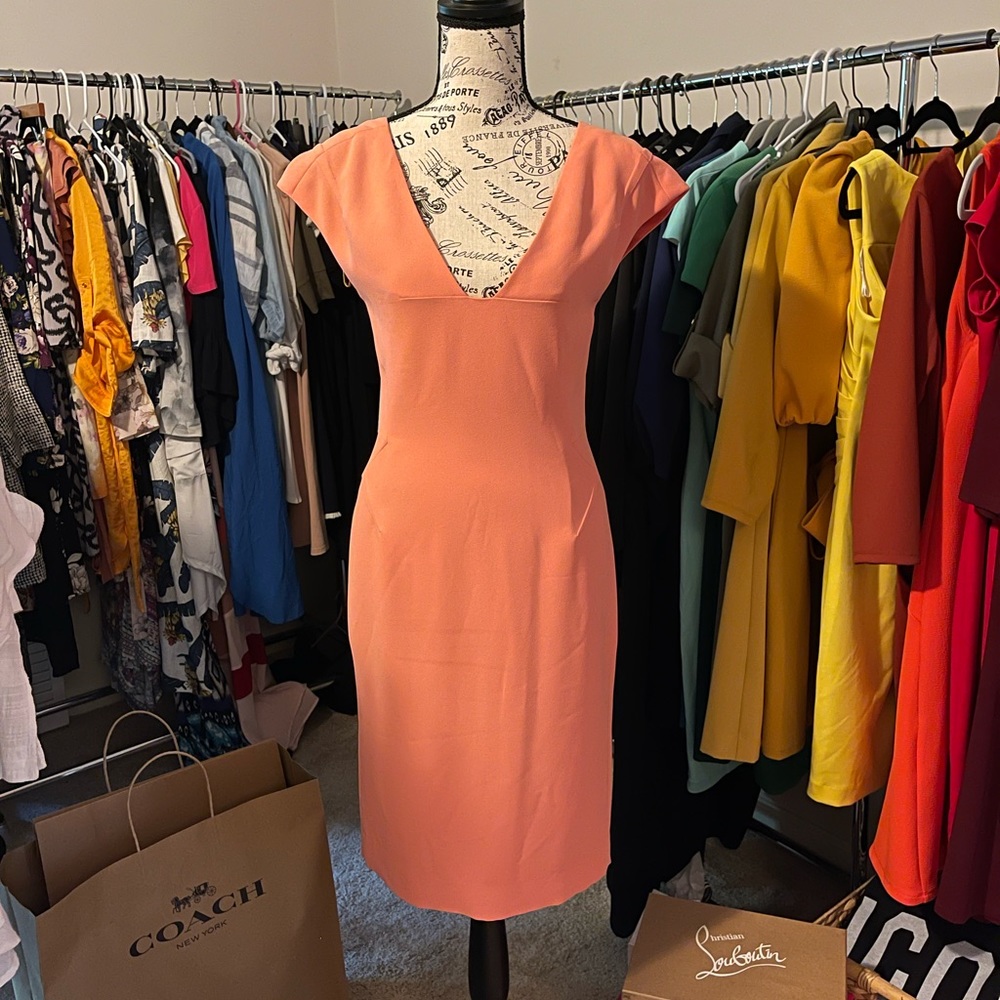 Light Coral Super Flattering Midi Dress. Rachel Roy (not RACHEL by RR). 2. NWOT.